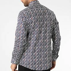 Meilleure affaire 🤩 Chemise Manches Longues Floral M6601-7 Bleu Blanc de Mackten 😉 -Promos Mackten Magasin mackten 343085 M6601 7 20221020T135747 04