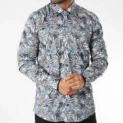 Grosses soldes ✔️ Chemise Manches Longues Floral M6601-6 Bleu de Mackten 🌟 -Promos Mackten Magasin mackten 343086 M6601 6 20221020T135513 03