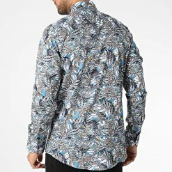 Grosses soldes ✔️ Chemise Manches Longues Floral M6601-6 Bleu de Mackten 🌟 -Promos Mackten Magasin mackten 343086 M6601 6 20221020T135515 04