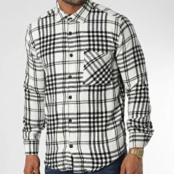 Meilleur prix 🥰 Chemise Manches Longues A Carreaux Dessen52 Blanc Noir de Mackten 🔥