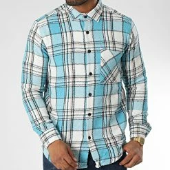 Budget ⭐ Chemise Manches Longues A Carreaux Dessen19 Bleu de Mackten 💯 -Promos Mackten Magasin mackten 343139 DESSEN19 20221013T152820 03