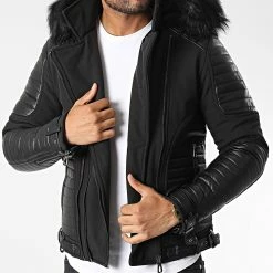 Coupon 🎉 Veste Capuche Fourrure MKB-18 Noir de Mackten 🥰