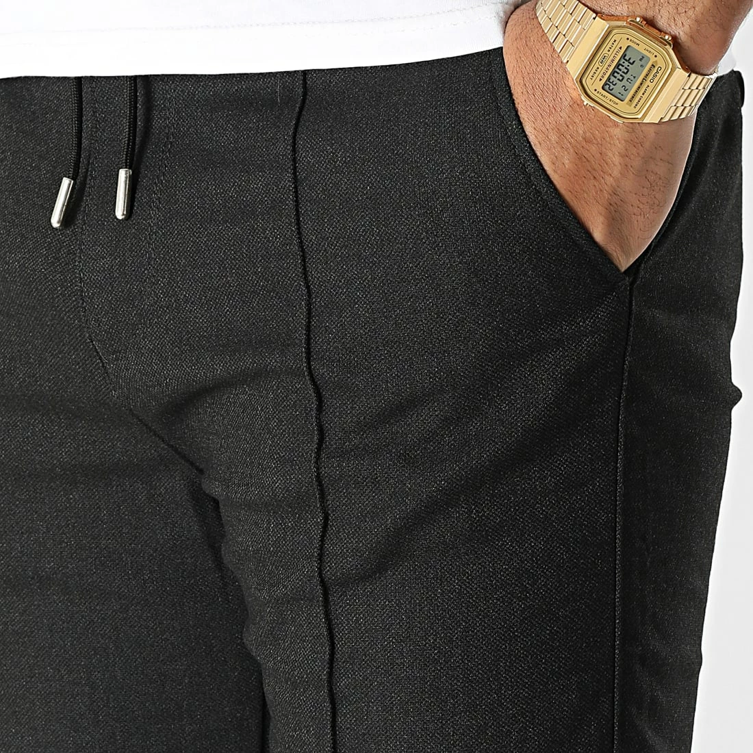 Meilleure affaire 💯 Pantalon Chino 401 Noir Chiné de Mackten 😀 4 Meilleure affaire 💯 Pantalon Chino 401 Noir Chiné de Mackten 😀 – Image 2