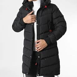 Bon marché 😍 Doudoune Longue A Capuche 8085N Noir de Mackten ⌛