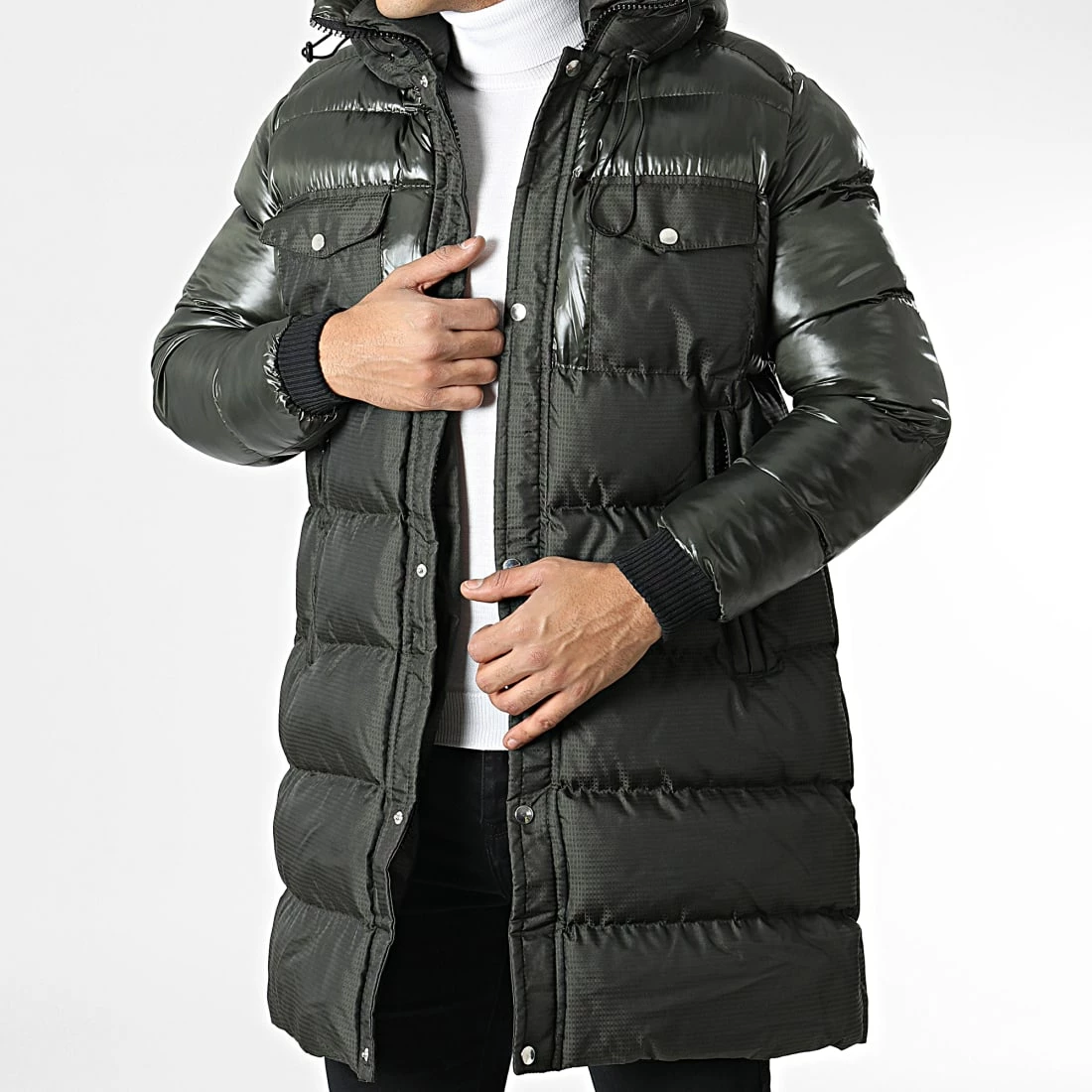 Remise 💯 Doudoune Longue A Capuche 22K41 Vert Kaki de Mackten 😍 3 Remise 💯 Doudoune Longue A Capuche 22K41 Vert Kaki de Mackten 😍